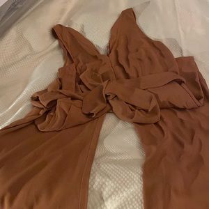 Rosy pink jump suit with tie belt